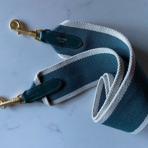 Celine Long Strap in Textile and Calfskin — Natural / Amazon